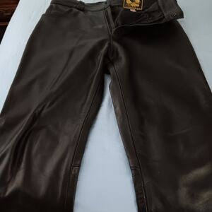 US Made mens black leather pants